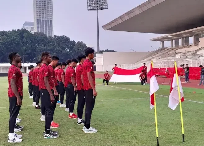 Timnas Indonesia U-20 Upacara HUT ke-79 RI di tempat tempat Stadion Madya: Garuda Nusantara, Merdeka!