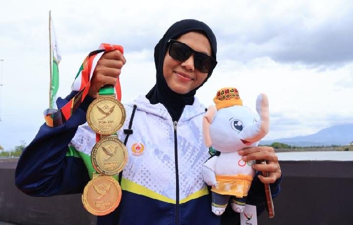 Borong 3 Medali Emas Dayung PON 2024, Melani Putri Persembahkan untuk Ibunda yang mana mana Baru Berpulang